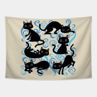 many black cats positions Tapestry