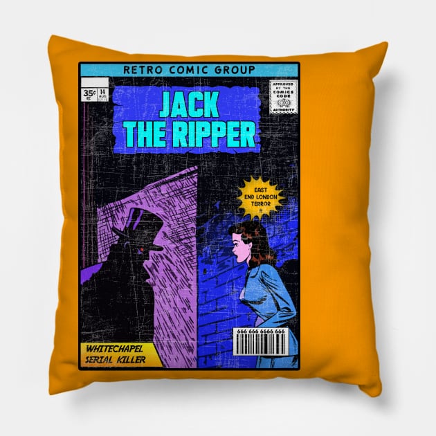 JACK THE RIPPER RETRO STYLE Pillow by theanomalius_merch