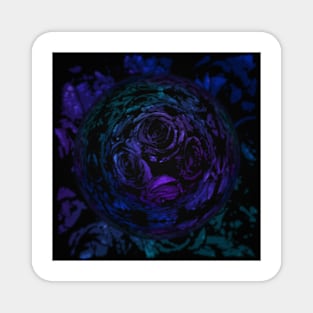 Purple Rose Galaxy Floral Artwork Magnet