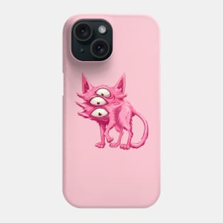 Weird strange pink cute cat mutant Phone Case