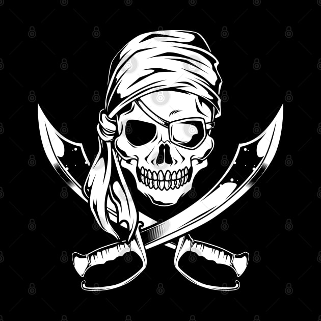 Pirate flag with sabers and skull - Pirates by Modern Medieval Design