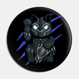 Wakanda Black Panther Maneki Neko Lucky Fortune Cat Pin