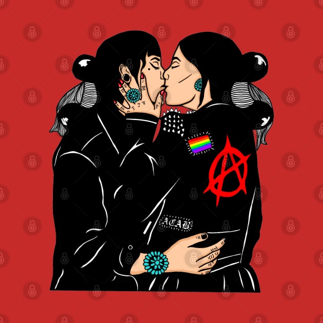 Diné punk couple by Skidskunx