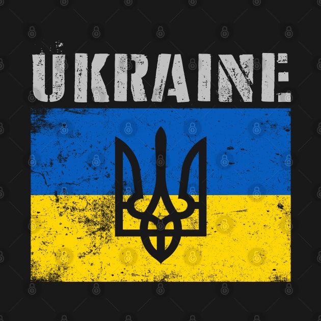 Ukraine Ukrainian Vintage Flag Pride by Jose Luiz Filho