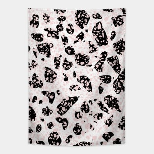 Tripple Terrazzo - Rose Pink Black  White Modern Speckle Pattern Tapestry