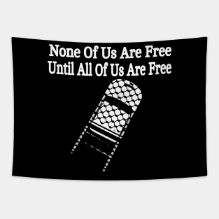 None Of Us Are Free Until All Of Us Are Free - Keffiyeh Folding Chair - Front Tapestry