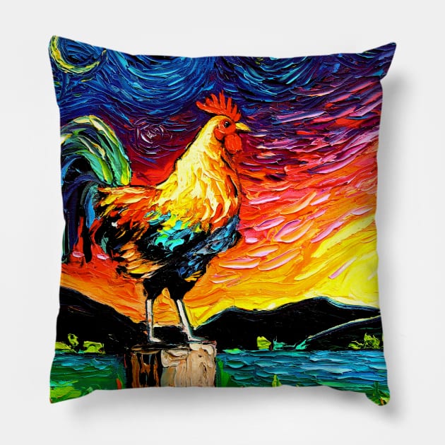 Starry Morning Pillow by sagittariusgallery