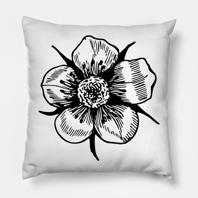 Flower Drawing Pillow by scdesigns