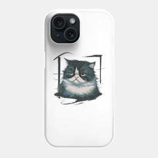 Sullen Cat Japanese Art Print Phone Case