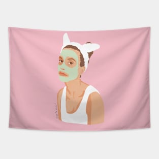 Face Mask Bunny Tapestry