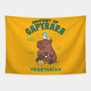 Friendly Capybara Vegetarian Tapestry