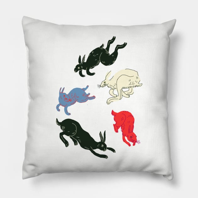 Rabbits Pillow by ezrawsmith