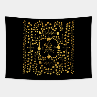 Gold Native Floral Tapestry