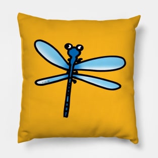 blue dragonfly Pillow