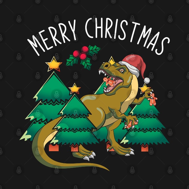 Xmas Trex Dinosaur by ShirtsShirtsndmoreShirts