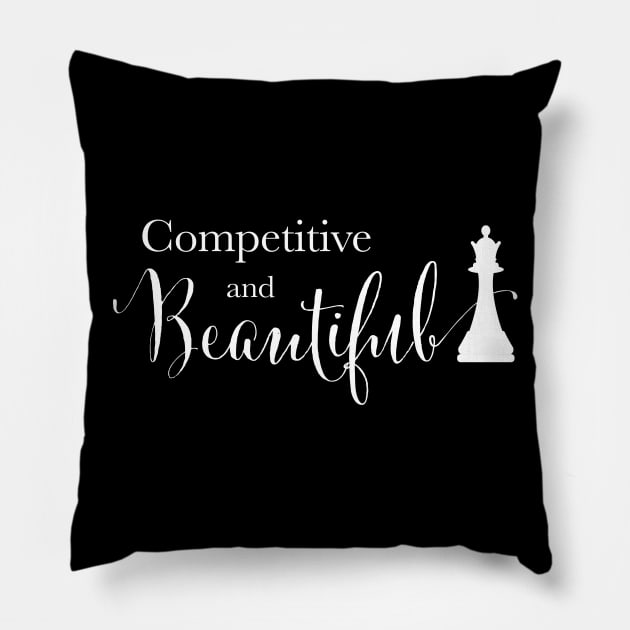 Competitive and Beautiful Queen Chess Piece for Chess Player Pillow by cottoncanvas