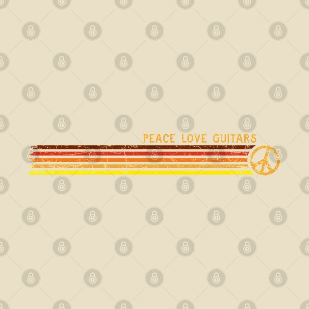 PEACE LOVE GUITARS Sunset Retro Stripes by Jitterfly