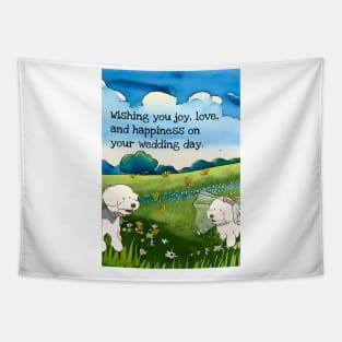 Dog Wedding Tapestry