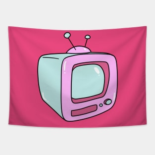 Pink Vintage TV Tapestry