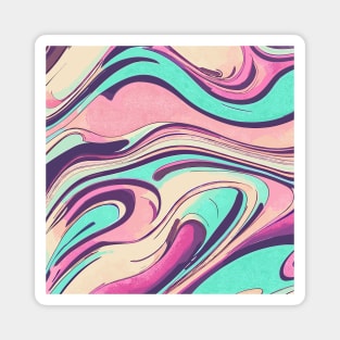Retro abstract waves pattern Magnet
