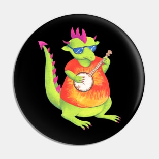 Dragon Banjo Player Pin