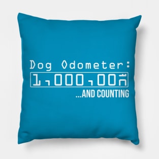 Dog Odometer 1,000,000 and counting - Dark Shirt Version Pillow