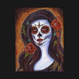 Day of the dead  Autumn Rose By Renee Lavoie T-Shirt