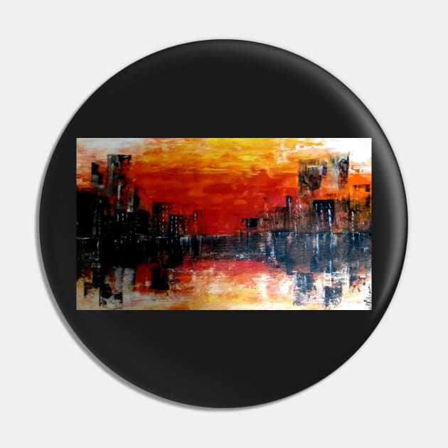 Semi abstract sea scape, sunset at sea city scape Pin by SunilAngra