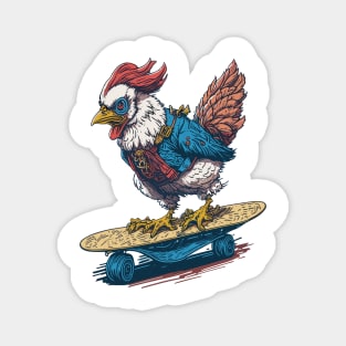 Chicken skateboarding Magnet