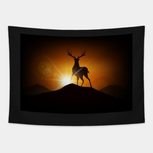 Deer on a Mountain Tapestry