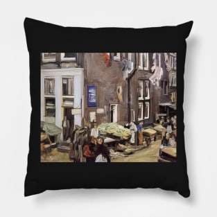 jewish quarter in amsterdam 1905 - Max Liebermann Pillow