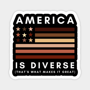 American is Diverse - Melanin Colors Magnet