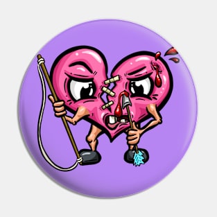 Don't Shoot Yourself in the Heart Cartoon Character Valentines Pin