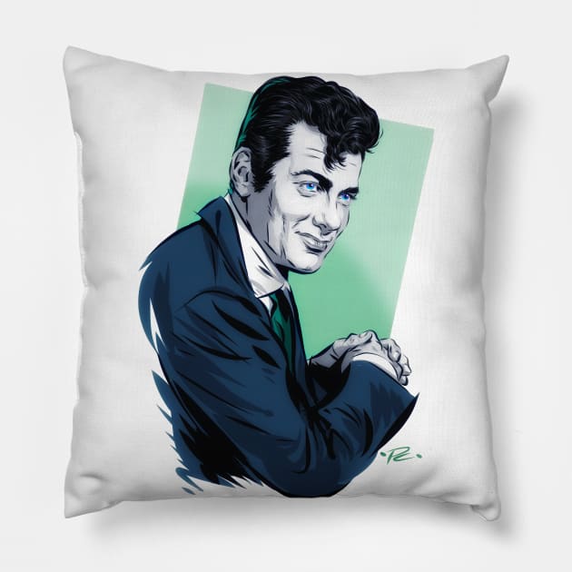 Tony Curtis - An illustration by Paul Cemmick Pillow by PLAYDIGITAL2020