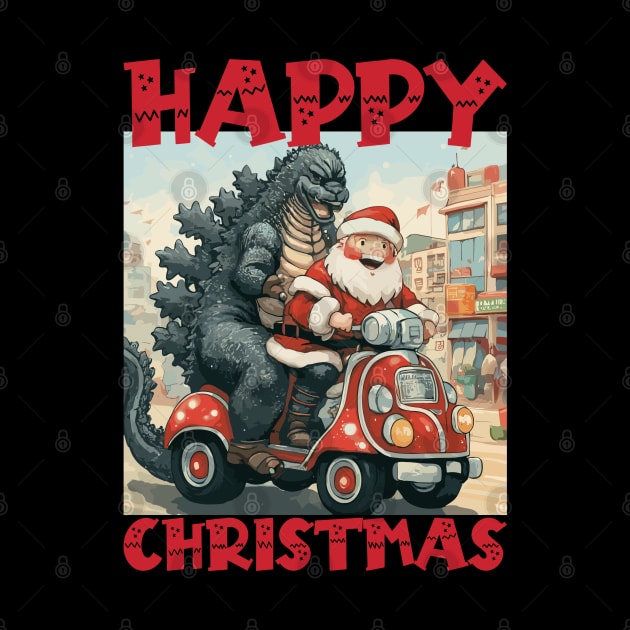 Happy Christmas with Godzilla by Megadorim