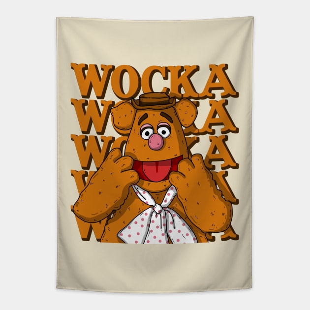 Fozzie Bear Wocka Wocka Tapestry by Luna Illustration