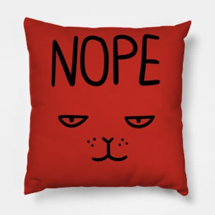 NOPE cat face Pillow