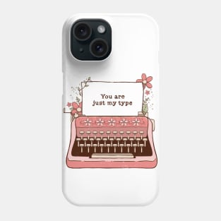 You Are Just My Type Floral Typewriter by Tobe Fonseca Phone Case