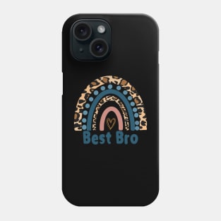 Best Bro Funny Gift For Brother Fun Leopard Rainbow Design Phone Case