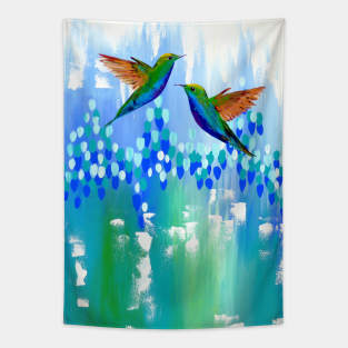 Cute Hummingbirds Tapestry