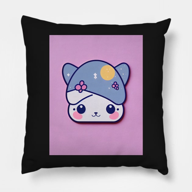 bee and puppycat style sticker Pillow by ComicsFactory