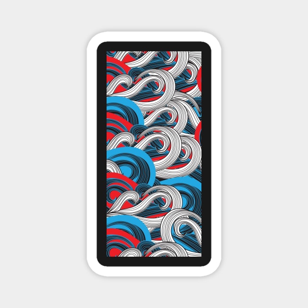 Japanese abstract style Magnet by Dawaly