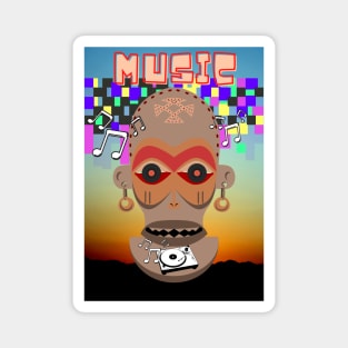 Music Tribal Poster Magnet