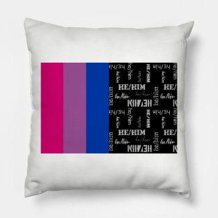 Bi Pride, He/Him Pronouns - Identity Pride Pillow