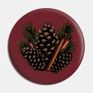 Pinecones and Cinnamon Sticks Pin