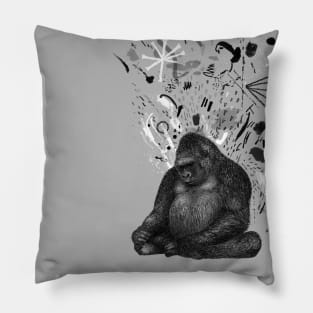 Moody Gorilla Pillow