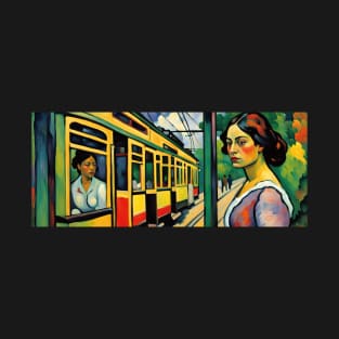 The Art of Trams - Neo-Impressionism Style #002 - Mugs For Transit Lovers T-Shirt