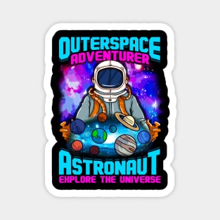 Outer Space Adventurer Astronaut Explore The Universe Magnet