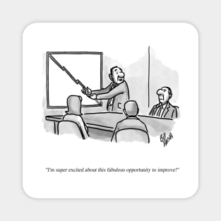 Classic Business Optimism Cartoon Magnet