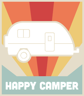 HAPPY CAMPER | Vintage RV Poster Magnet